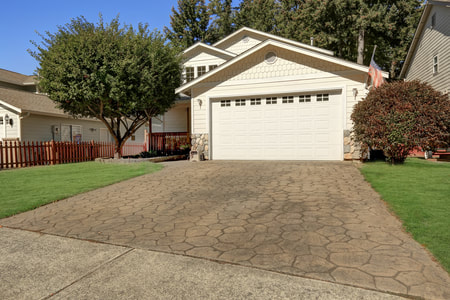 Stamped concrete driveway unique looking for new home