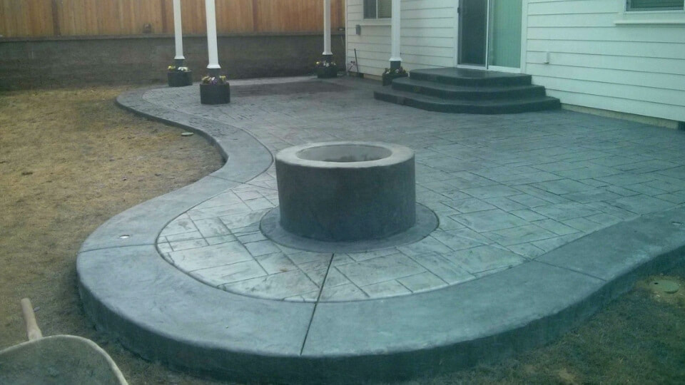 caldwell idaho stamped concrete backyard